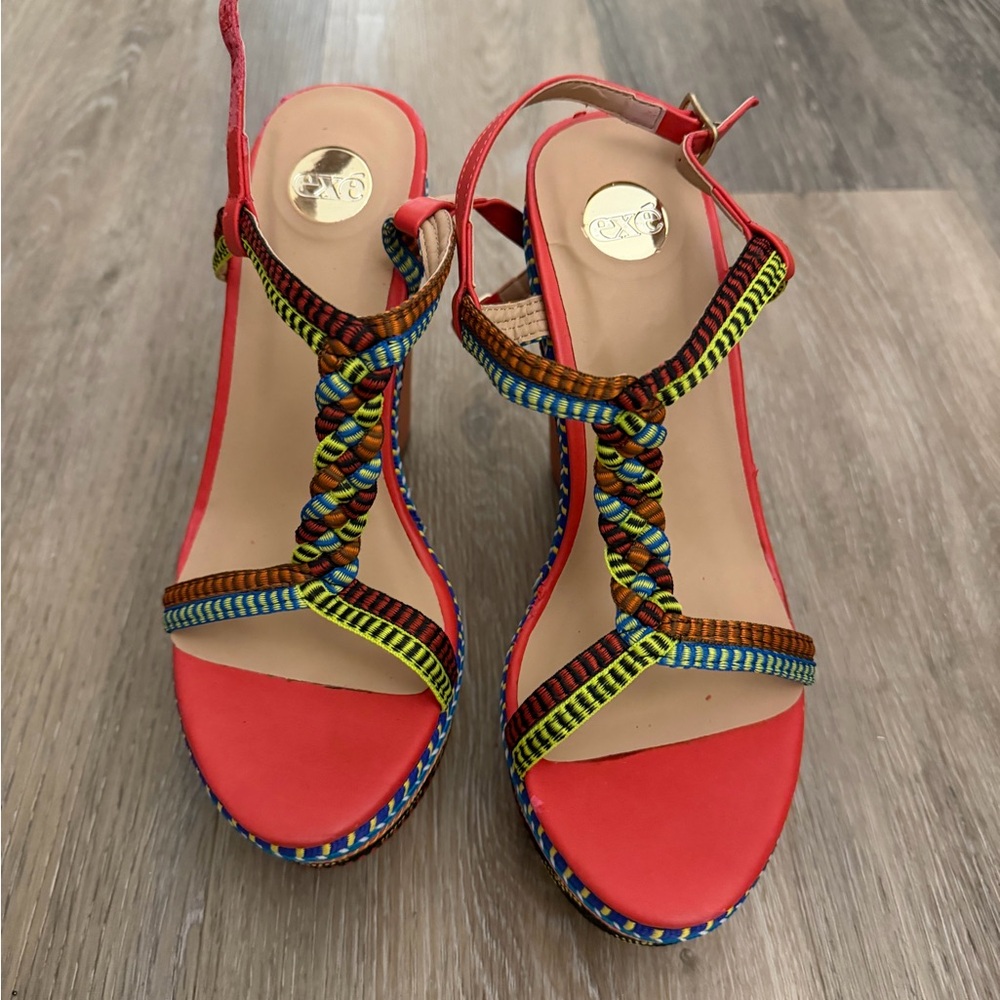 NEW Colorful Strappy Wedge Sandals